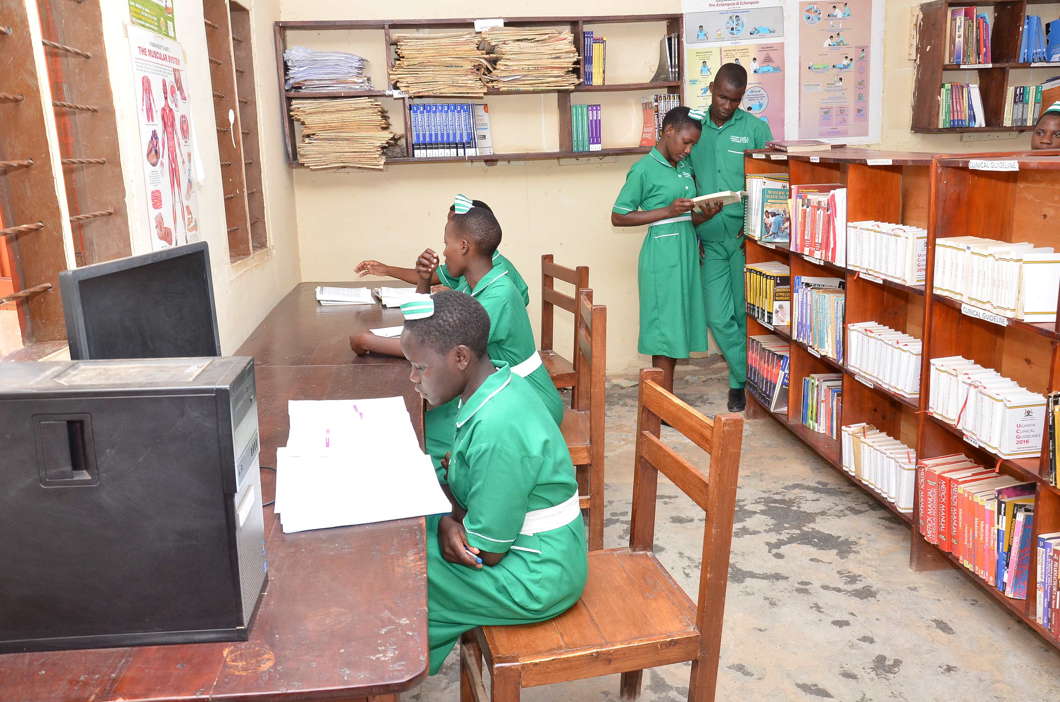 Close-up of nursing students in clinical setting